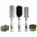 9PC Glitterati Culture Hair Styling Set Pro Round Styling Anti Static Paddle by Vanessa Jane
