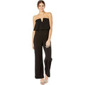 Bebe Women Black Scuba Crepe Strapless Jumpsuit V Notch, Size XS by Vanessa Jane