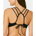 California Waves Juniors Black Ribbed Bralette Bikini Top by Vanessa Jane