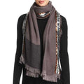 Echo Pleated Wrap Scarf Medium Gray, One Size by Vanessa Jane