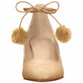 Charles by Charles David Libby Pom Pom Pumps - Nude,Size 6 1/2 by Vanessa Jane