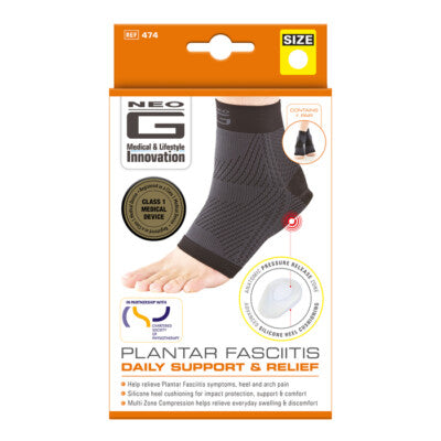 Neo G Plantar Fasciitis Everyday Support (Compression Sock) with Silicone Heel Cushioning – XXL by Pasteur Pharmacy