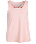 Ideology Girls Mesh Back Layered Look Tank Top Satin Pink S (7/8) by Vanessa Jane