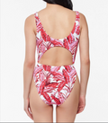 Jessica Simpson Printed Paradiso Palm O-Ring Cut-Out One-Piece Swimsuit by Vanessa Jane