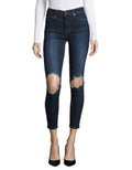 Free People Blue Womens Ripped Stretch Denim Jeans, Size 30X27 by Vanessa Jane