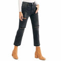 Free People Womens Lita Crop Straight Leg High Rise Denim Jeans, Size 28 by Vanessa Jane