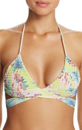 Tori Praver Floral Myra Wrap Bikini Top, Size Small /Limoncello by Vanessa Jane