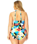 Anne Cole Signature Womens Plus Size Modern Blooms High-Neck One-Piece, 22W by Vanessa Jane