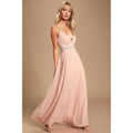 Lulus Romantic Intentions Blush Lace Pleated Backless Dress, Size Medium by Vanessa Jane