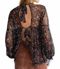 Free People Sweet Heart Top in Black Combo – Black, Size Medium by Vanessa Jane