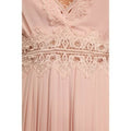 Lulus Romantic Intentions Blush Lace Pleated Backless Dress, Size Medium by Vanessa Jane