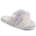 Jenni Critter Cat Ears Faux-Fur Scuff Womens Slide Slippers – Grey- Small(5–6) by Vanessa Jane