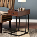Southern Enterprises Porten Side Table in Walnut Finish by Vanessa Jane