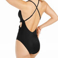 Bar III Black Wrap-Around One-Piece Swimsuit, Us X-Small by Vanessa Jane