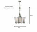 World Imports Lighting 3074-37 Fensu 3-Light Pendant with shade by Vanessa Jane