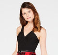 Crystal Doll Womens Juniors Velvet Trim V Neck Party Dress by Vanessa Jane