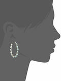 Lucky Brand Silver-Tone and Faux Turquoise Hoop Earrings by Vanessa Jane
