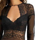 Inc Sheer Lace Thong Bodysuit by Vanessa Jane