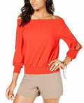 Thalia Sodi Smocked Split-Sleeve Top by Vanessa Jane