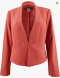 Nine West Cinnamon Solid Kiss Front Jacket, Size 14 W by Vanessa Jane
