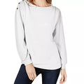 1.State Cozy Metallic-Trim Sweatshirt, Size Small by Vanessa Jane