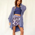 Free People Smoothie Cardigan – Blueberry Combo, Size Xs by Vanessa Jane