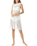 Carmen Marc Valvo White Sequin High-Neck Swim Dress Cover-Up, Size XL by Vanessa Jane