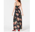 B Darlin Juniors Printed Button-Front Maxi Dress -1/2 Black by Vanessa Jane