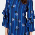 Alfani Petite Printed Ruffled-Sleeve Zip-Back Top ,Size Petite Medium by Vanessa Jane