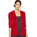 Sag Harbor Womens Long Stitch On Sleeves Open Front Cardigan by Vanessa Jane
