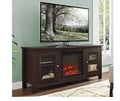 Walker Edison 58 Wood Media TV Stand Console With Fireplace by Vanessa Jane