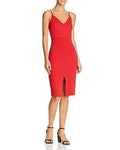 Aqua Slit Sheath Dress, Red, Size XS by Vanessa Jane