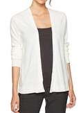 Sag Harbor Womens Long Stitch On Sleeves Open Front Cardigan by Vanessa Jane