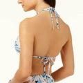 Bar III Pink Blue Tropic Garden Printed Triangle Bikini Top by Vanessa Jane