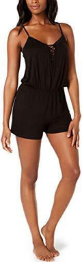 Alfani Lace-up Print Knit Pajama Romper, Size XXXL by Vanessa Jane