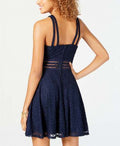 City Studios Juniors Lace Fit & Flare Dress Navy, Size 13 by Vanessa Jane