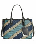 Calvin Klein Womens Jacky Raffia Leather Trim Tote Handbag by Vanessa Jane