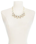 Inc Gold-Tone Stone and Glass Multi-Cluster Statement Necklace by Vanessa Jane