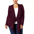 Karen Scott Womens Plus Ruffled Shawl Collar Cardigan Sweater, Size 1X by Vanessa Jane