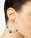 Thalia Sodi Gold-Tone Imitation Pearl & Crystal Bee Flower Drop Earring by Vanessa Jane
