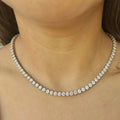 25 Carat Round Genuine Lab Grown Diamond Tennis Necklace 16" by DailySale