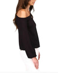 Michael Michael Kors One-Shoulder Keyhole Top, Black, PXL by Vanessa Jane