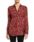 Equipment Femme Womens Slim-Signature Leopard-rint Top, Size L by Vanessa Jane