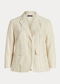 Ralph Lauren Womens Striped Linen-Blend Twill Blazer, Size 18 by Vanessa Jane
