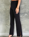 Classic Trouser w/ Side Slit - Black by Boutique 23