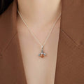 S925 Sterling Silver Necklace Orange Color Wing Animal Lovely Bee Pendant by DailySale
