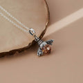 S925 Sterling Silver Necklace Orange Color Wing Animal Lovely Bee Pendant by DailySale
