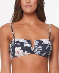 Sanctuary Womens Black Floral Stretch Tie Removable Cups Bikini, Size Small by Vanessa Jane