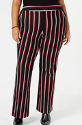 I.n.c. Women's Plus Size Striped Ponte-Knit Pants by Vanessa Jane