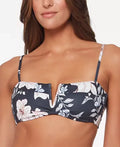 Sanctuary Womens Black Floral Stretch Tie Removable Cups Bikini, Size Small by Vanessa Jane